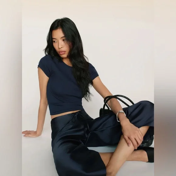 Reformation Olina Cropped Pant Blue - Size S
